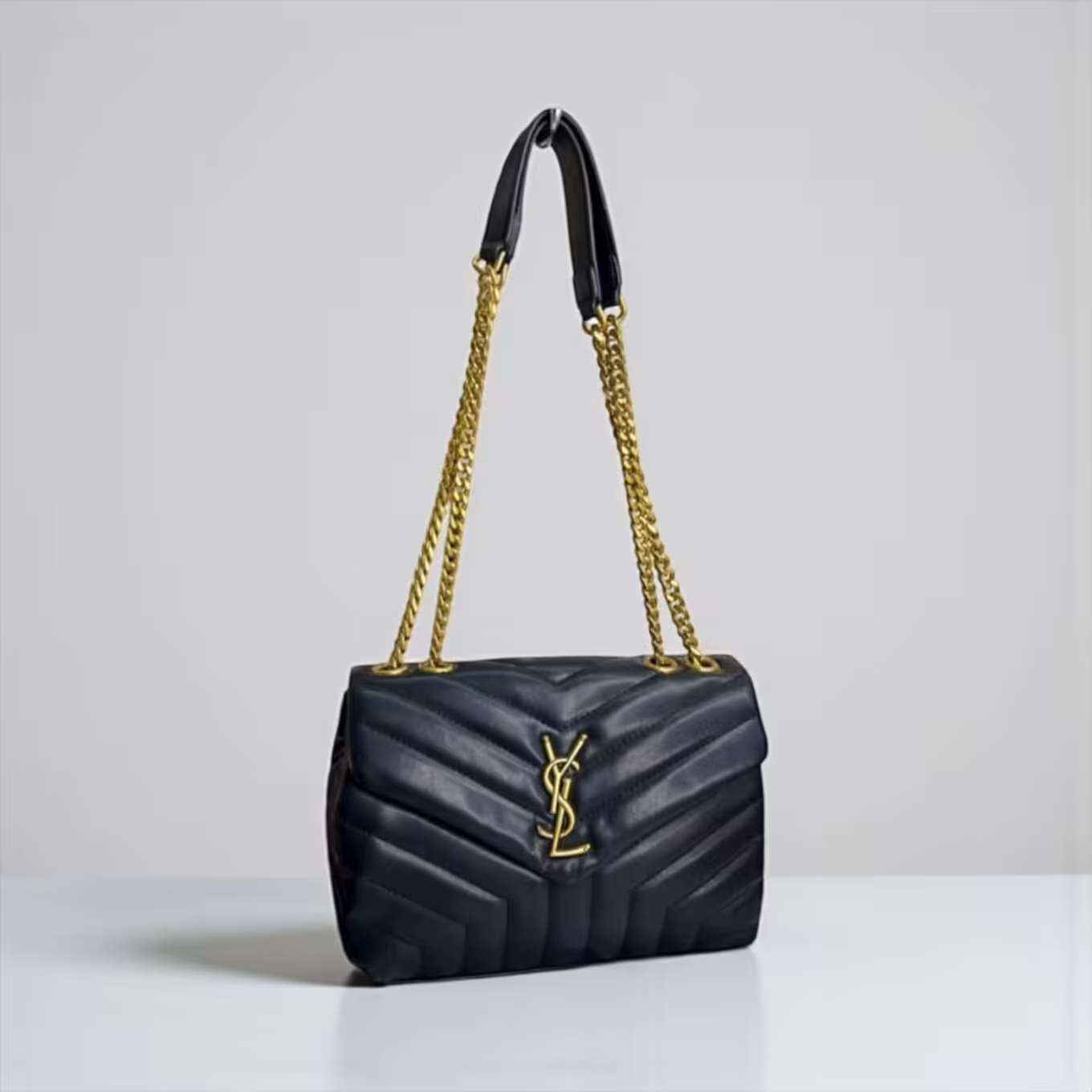 Ysl Lou Lou Medium Black Sling Bag (With Box)