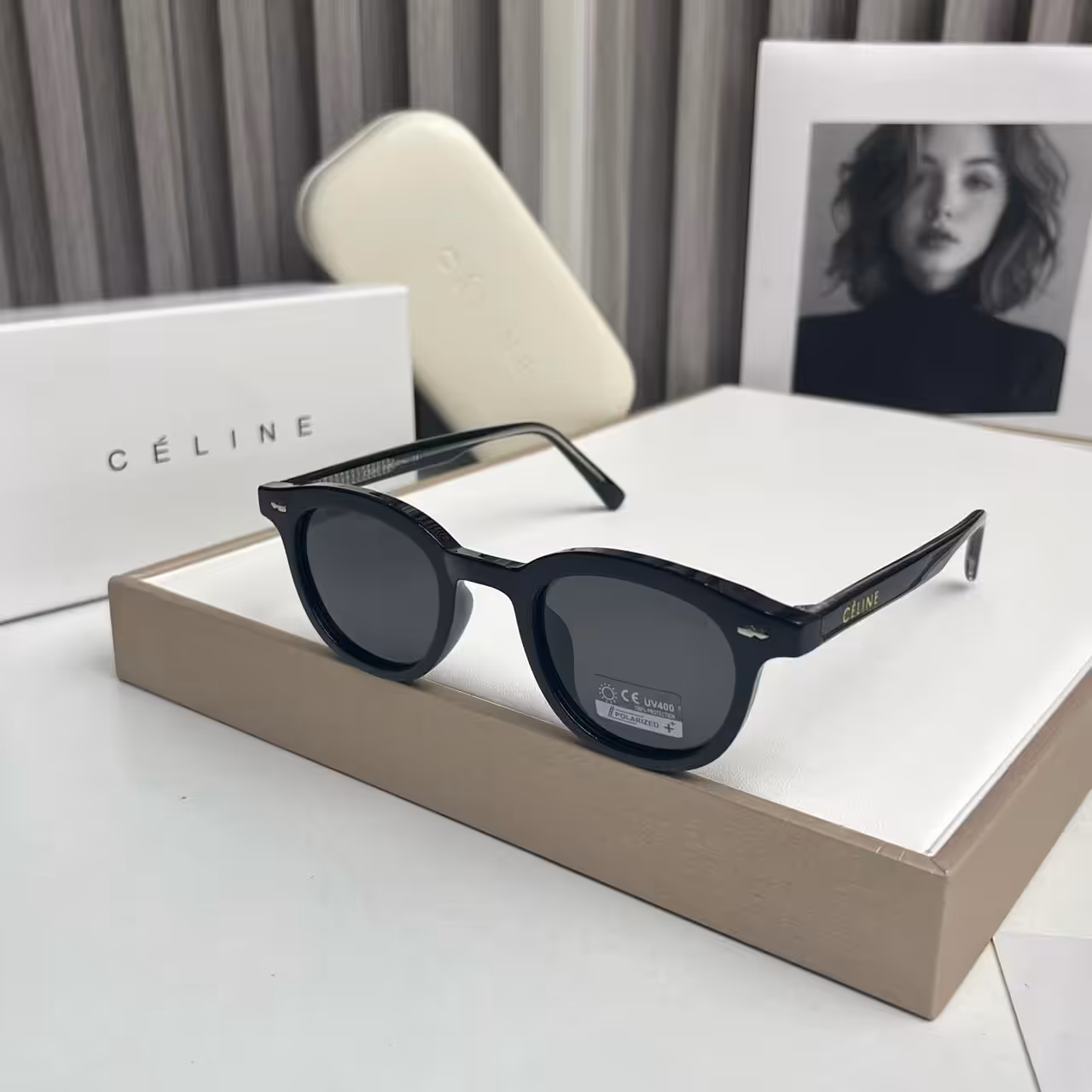 WhatsApp Image 2025-11-13 at 6.32.57 PM Celine Black Round Classic Polarized Sunglasses