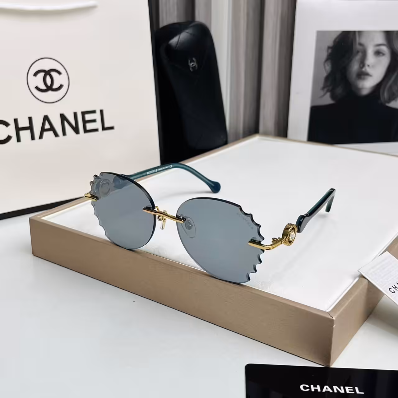 WhatsApp Image 2025-11-20 at 6.19.26 PM Chanel Scalloped Rimless Sunglasses