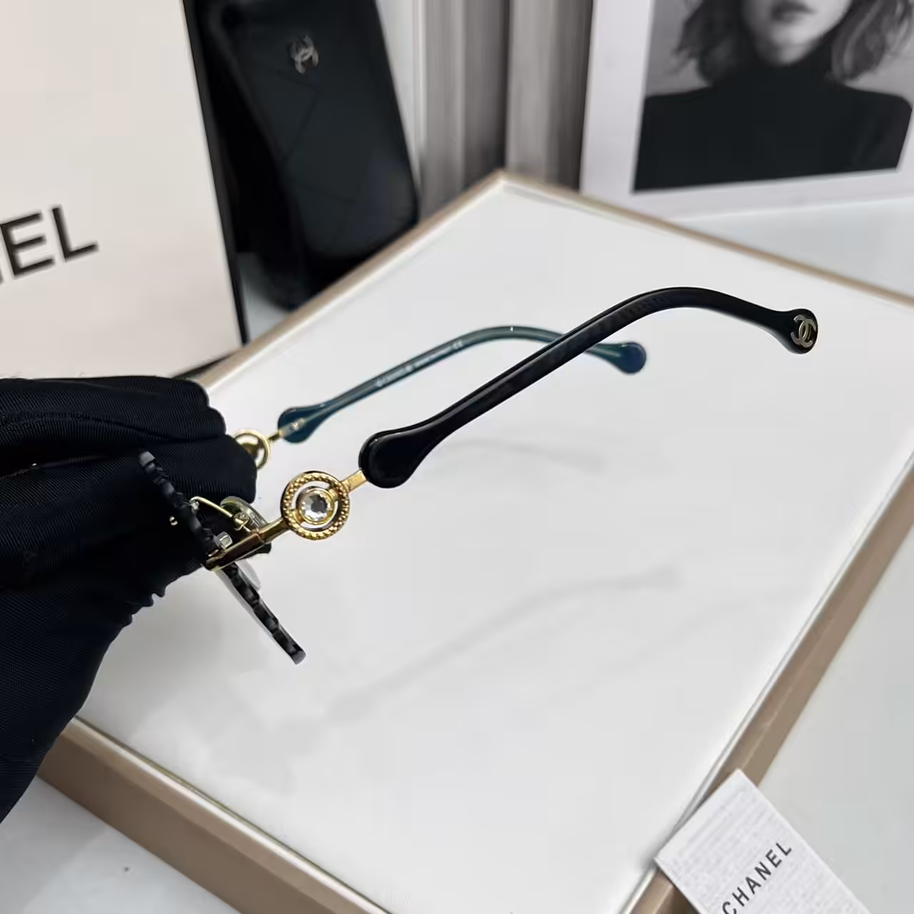 Chanel Scalloped Rimless Sunglasses