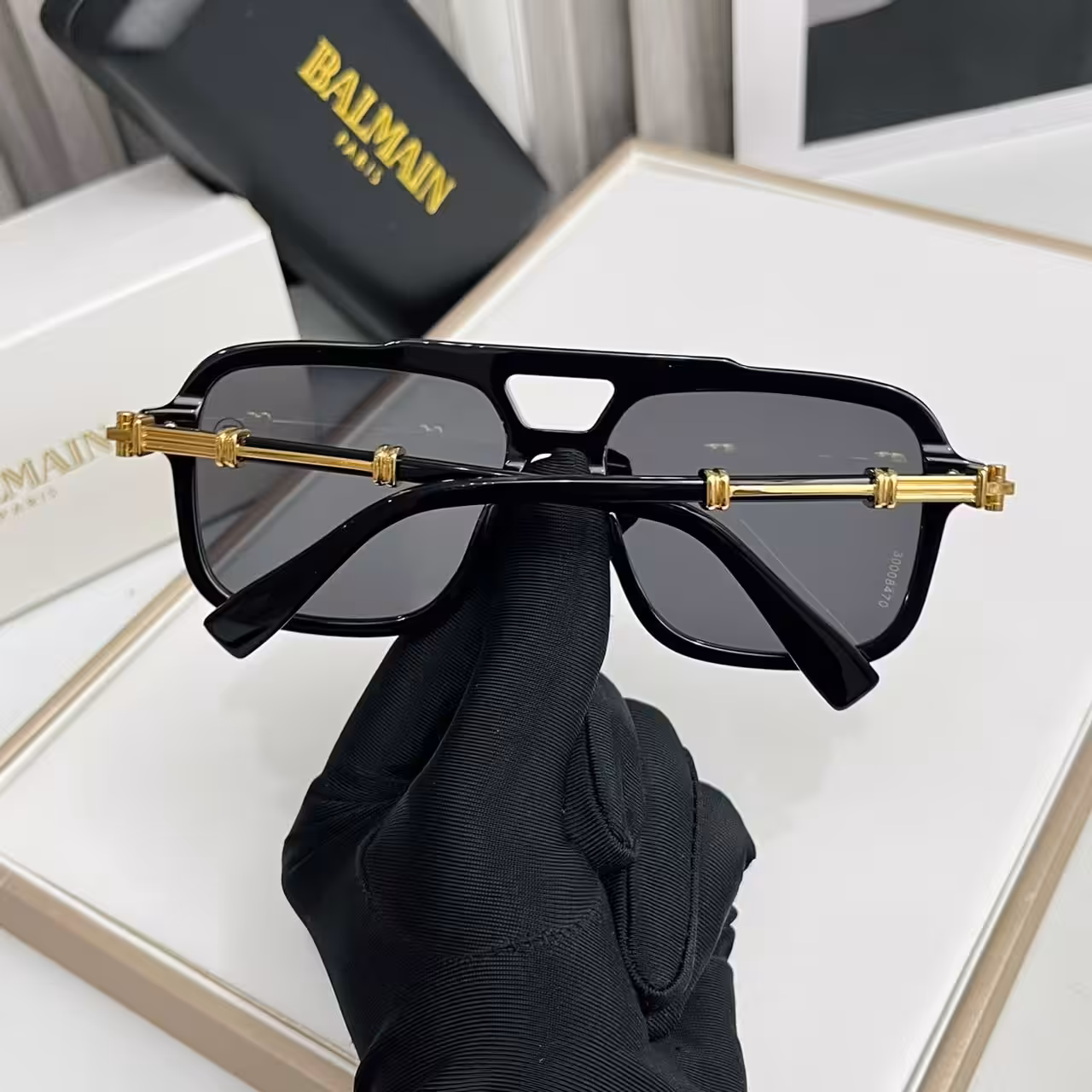 WhatsApp Image 2025-11-20 at 6.27.05 PM (2) Balmain Black Gold Aviator Sunglasses