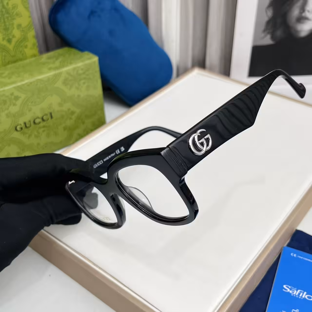 Gucci Black GG Emblem Optical Frame