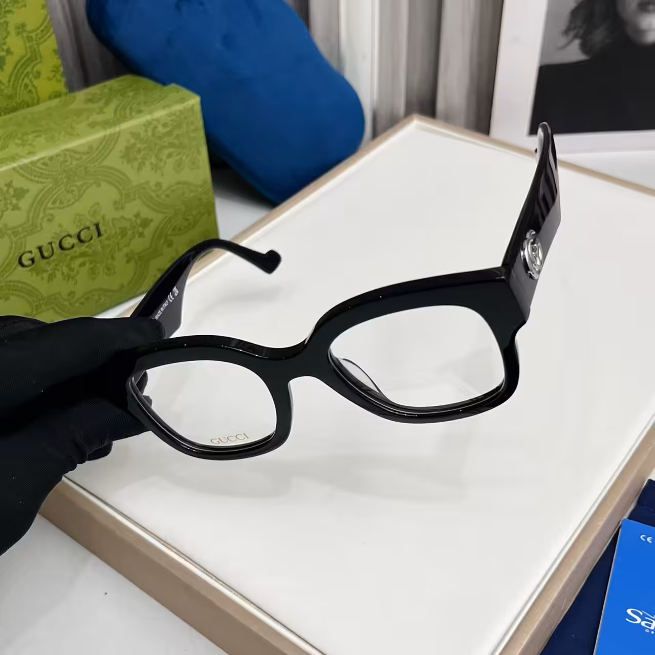 Gucci Black GG Emblem Optical Frame