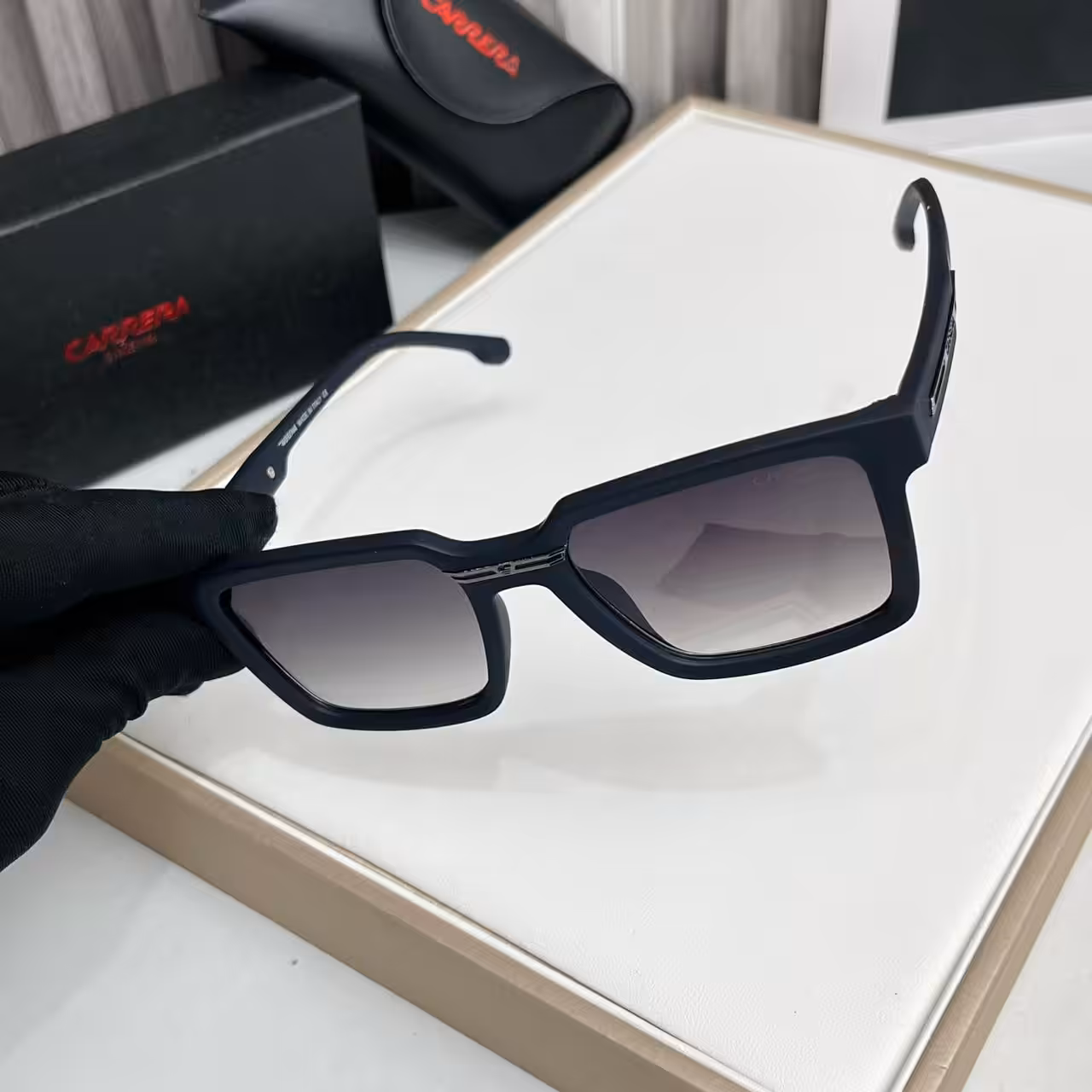 WhatsApp Image 2025-11-20 at 6.49.07 PM (1) Carrera Matte Navy Rectangle Sunglasses