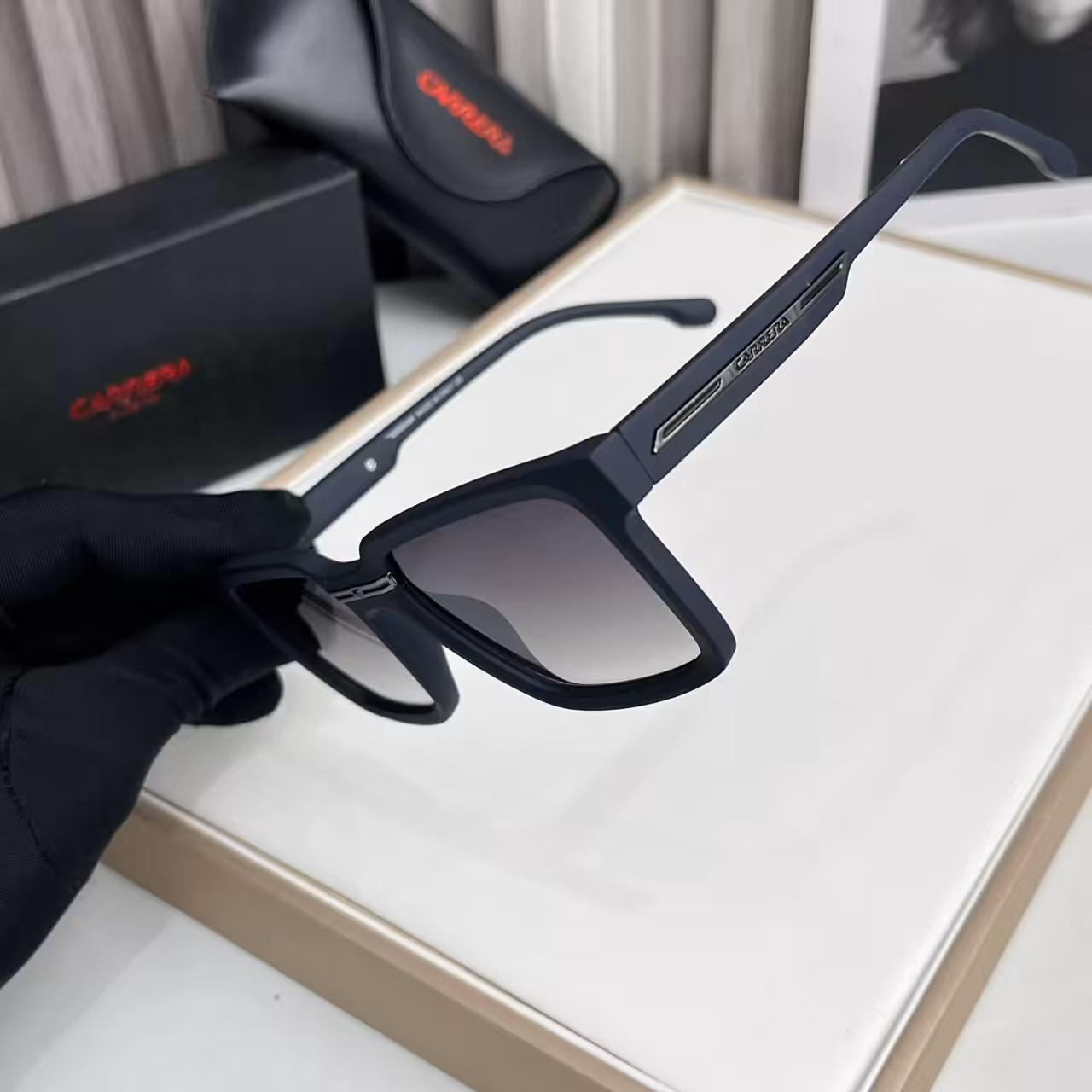 WhatsApp Image 2025-11-20 at 6.49.07 PM (2) Carrera Matte Navy Rectangle Sunglasses