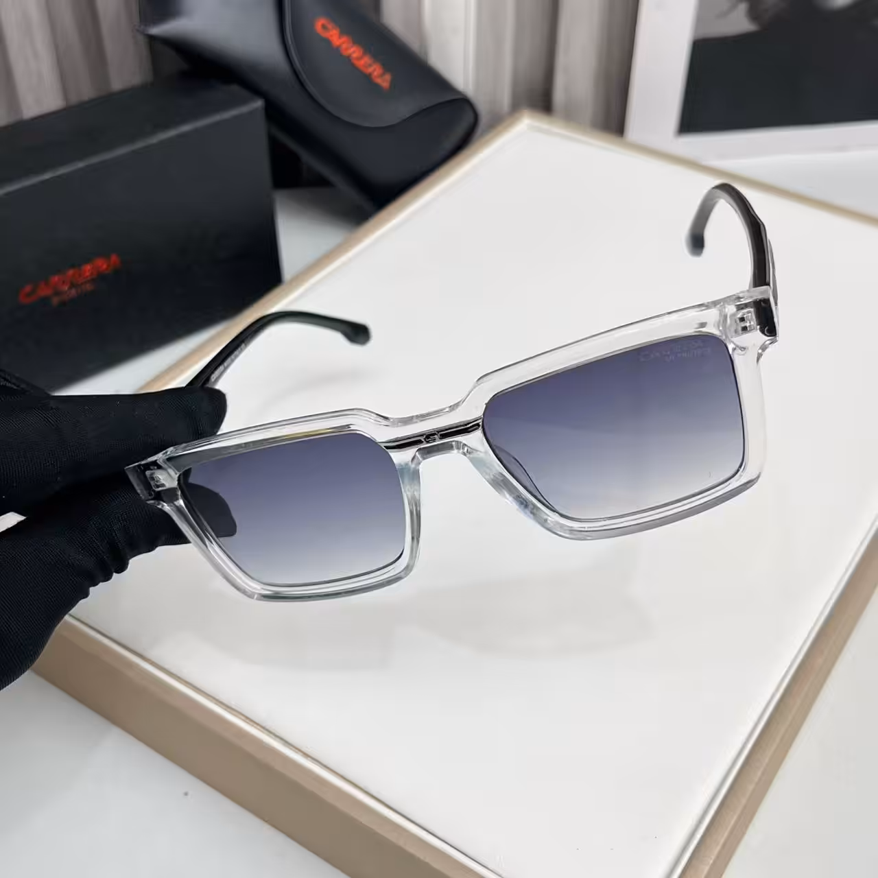 Carrera Crystal Clear Gradient Square Sunglasses