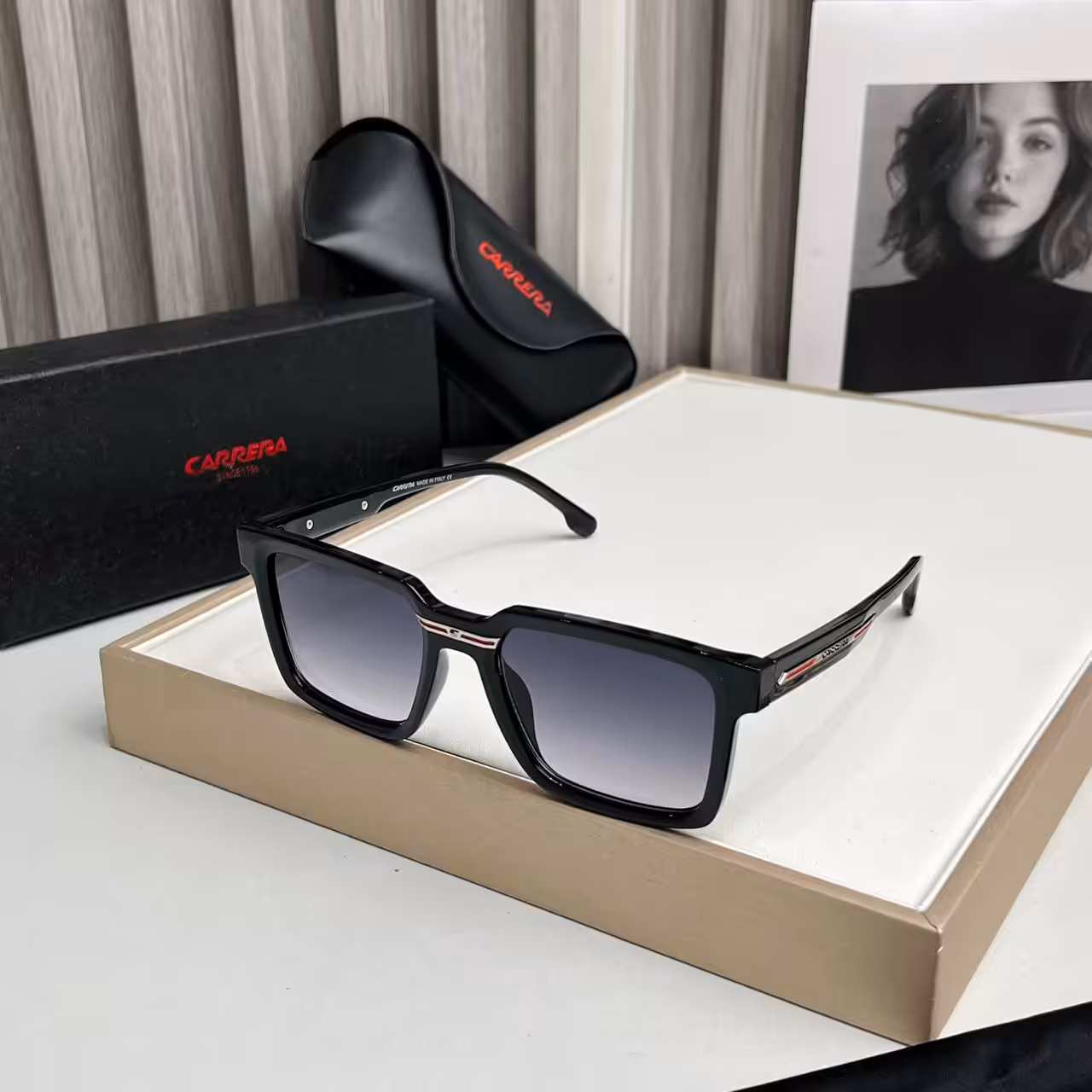 WhatsApp Image 2025-11-20 at 6.58.26 PM Carrera Black Red-Detail Gradient Square Sunglasses