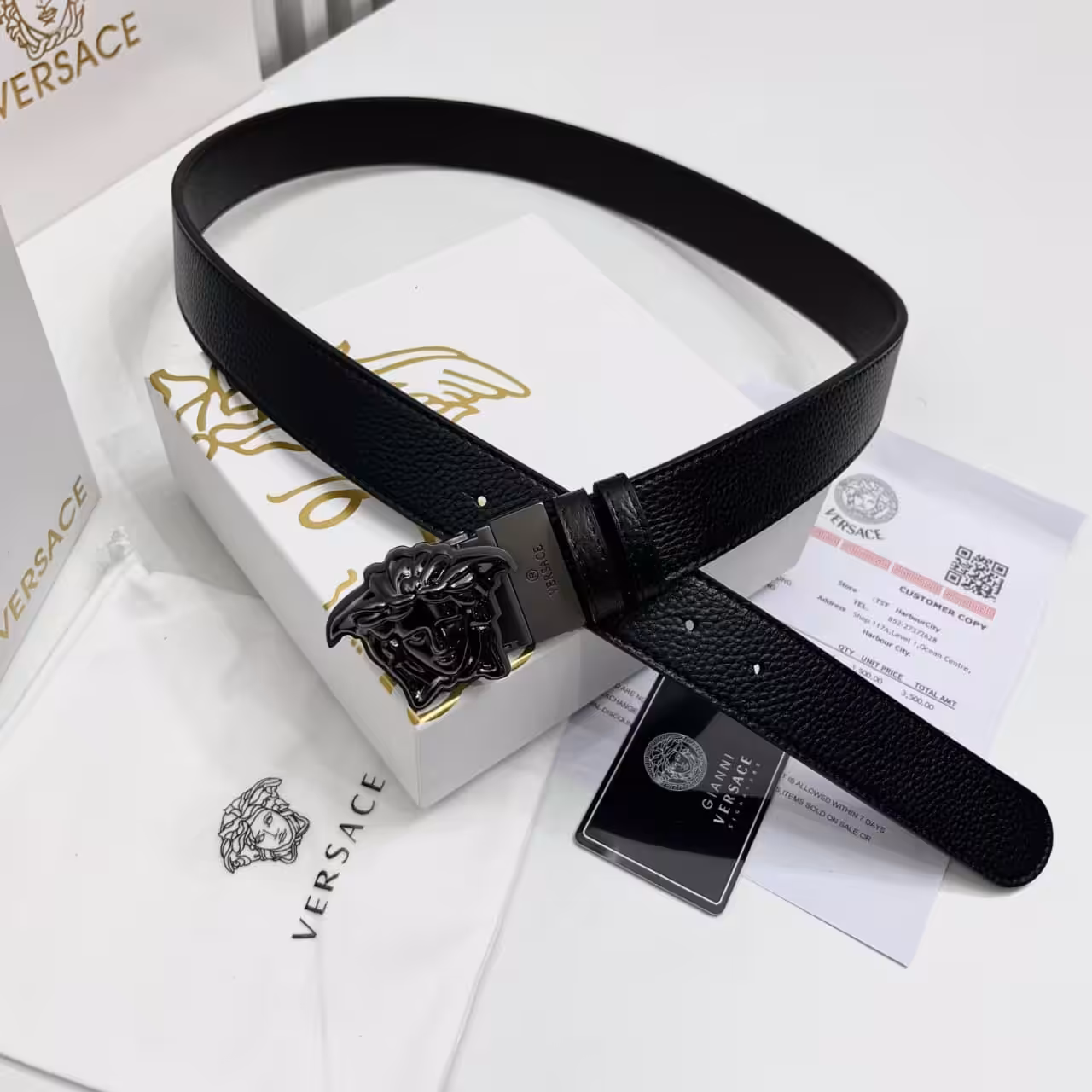 Versace Black Medusa Buckle Belt