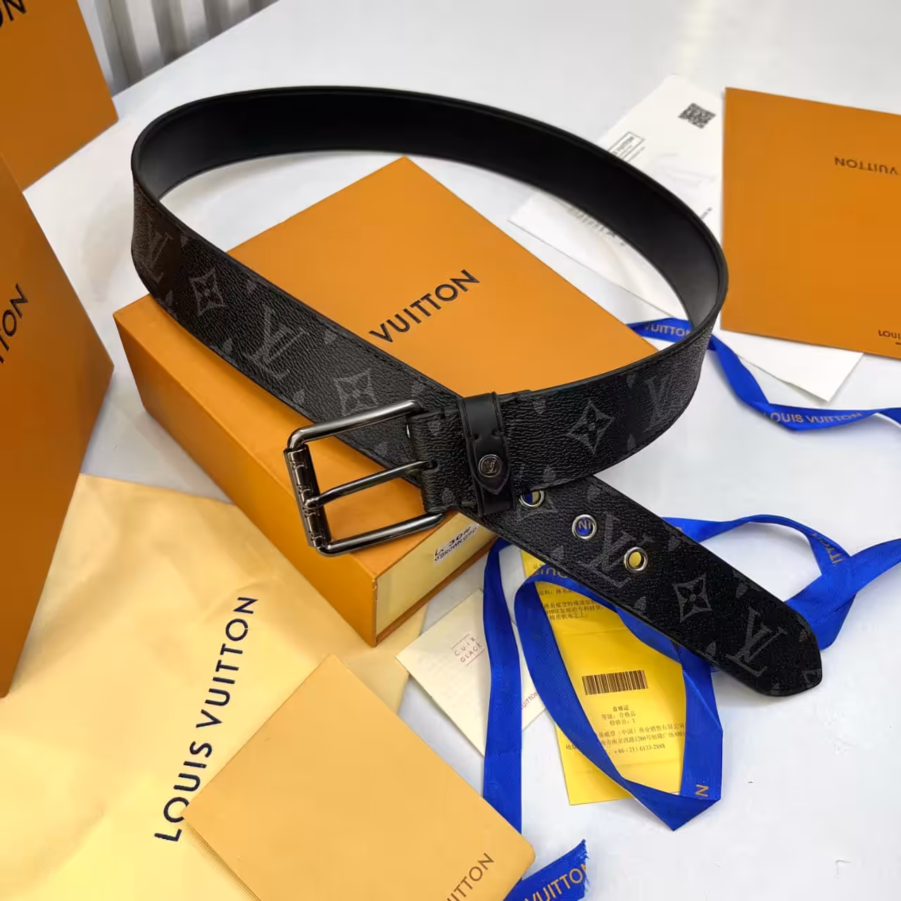 Louis Vuitton Monogram Black Belt