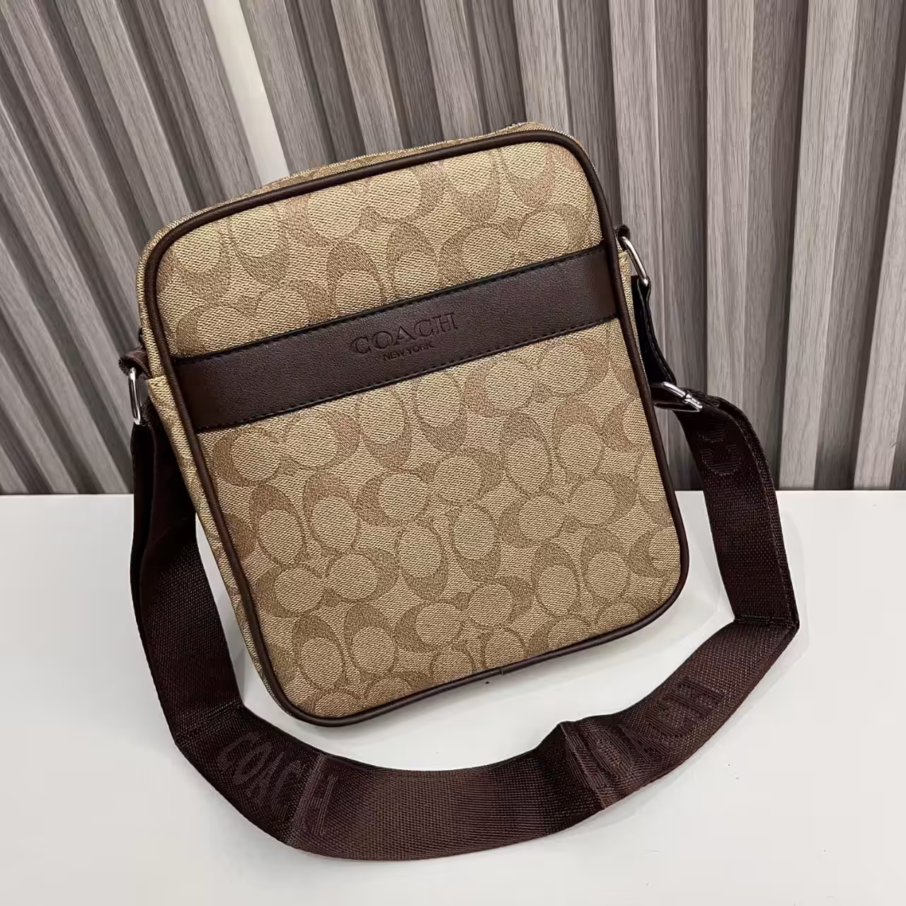 Coach Apricot Brown messenger Bag