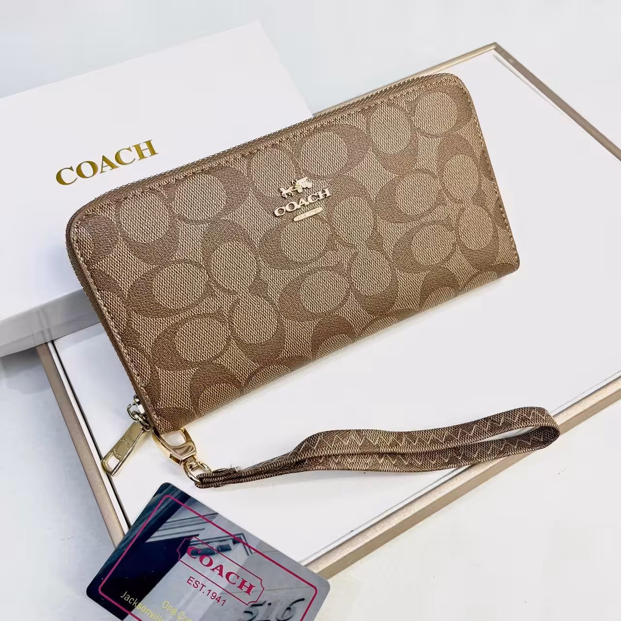 WhatsApp Image 2025-12-02 at 7.20.55 PM Coach Apricot Long Zipper Wallet