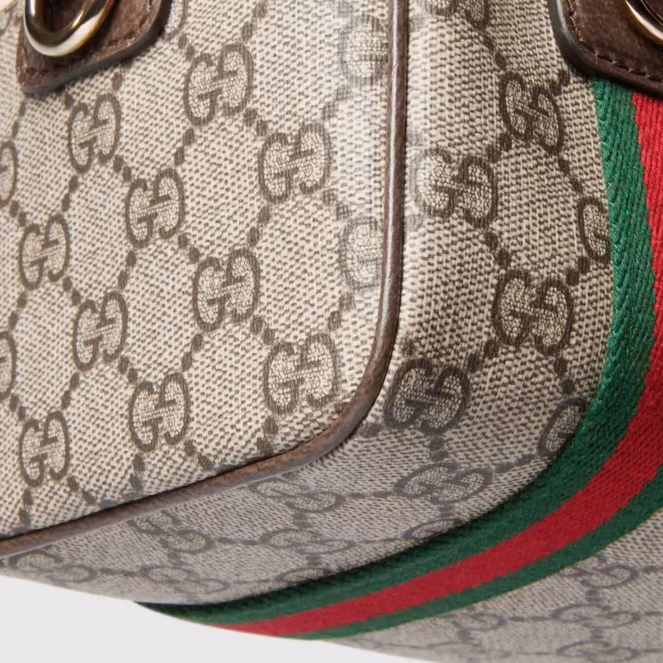 Gucci Mini GG Khaki Hand Bag (With Double Box)