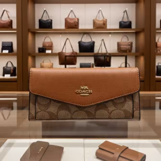 WhatsApp Image 2025-12-19 at 1.37.39 AM Coach Brown 3 Fold Envelop Signature Wallet