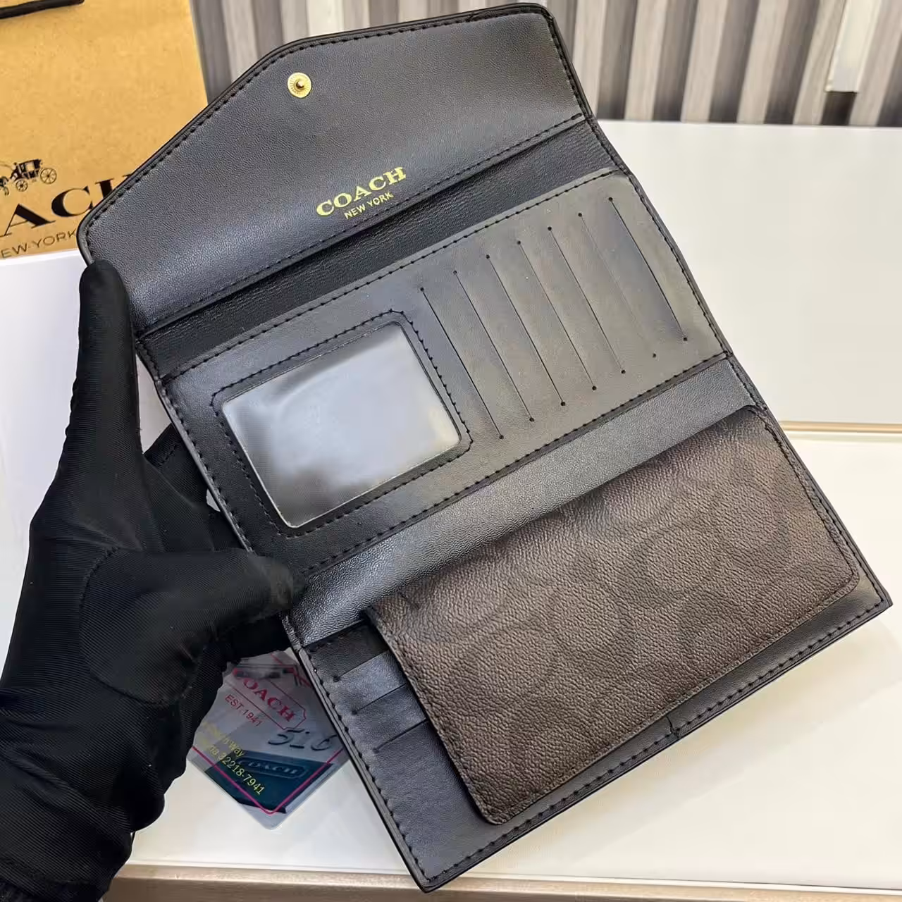 Coach Pink 3 Fold Envelop Signature Wallet