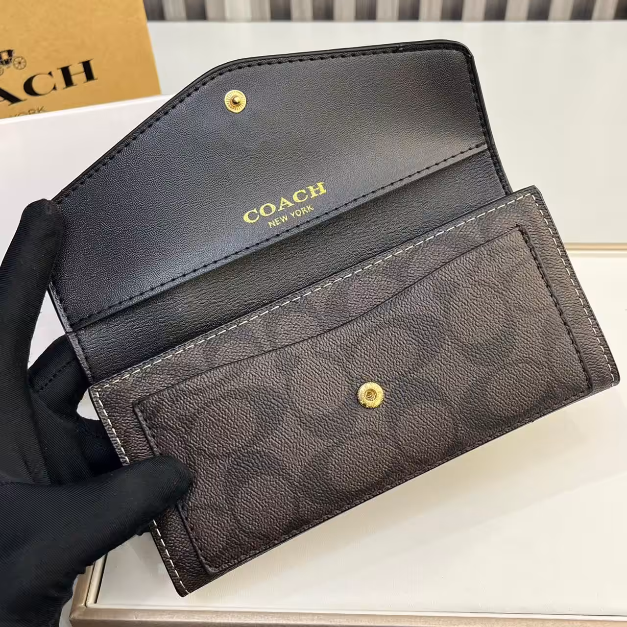 Coach Pink 3 Fold Envelop Signature Wallet