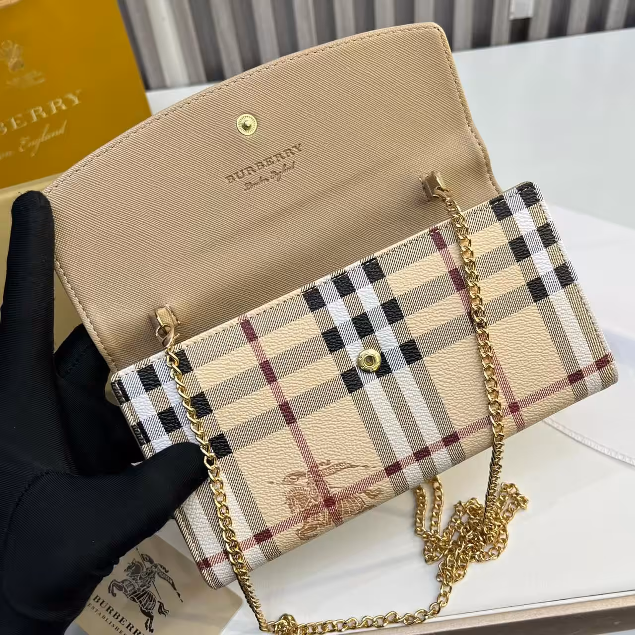 Burberry Loxely Apricot Color Crossbody Sling Bag (With Box)
