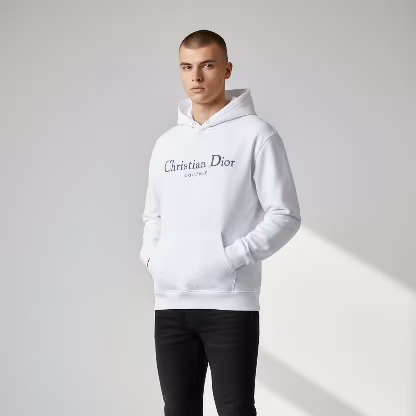 Christian Dior Couture White Full Sleeve Men’s Hoodie