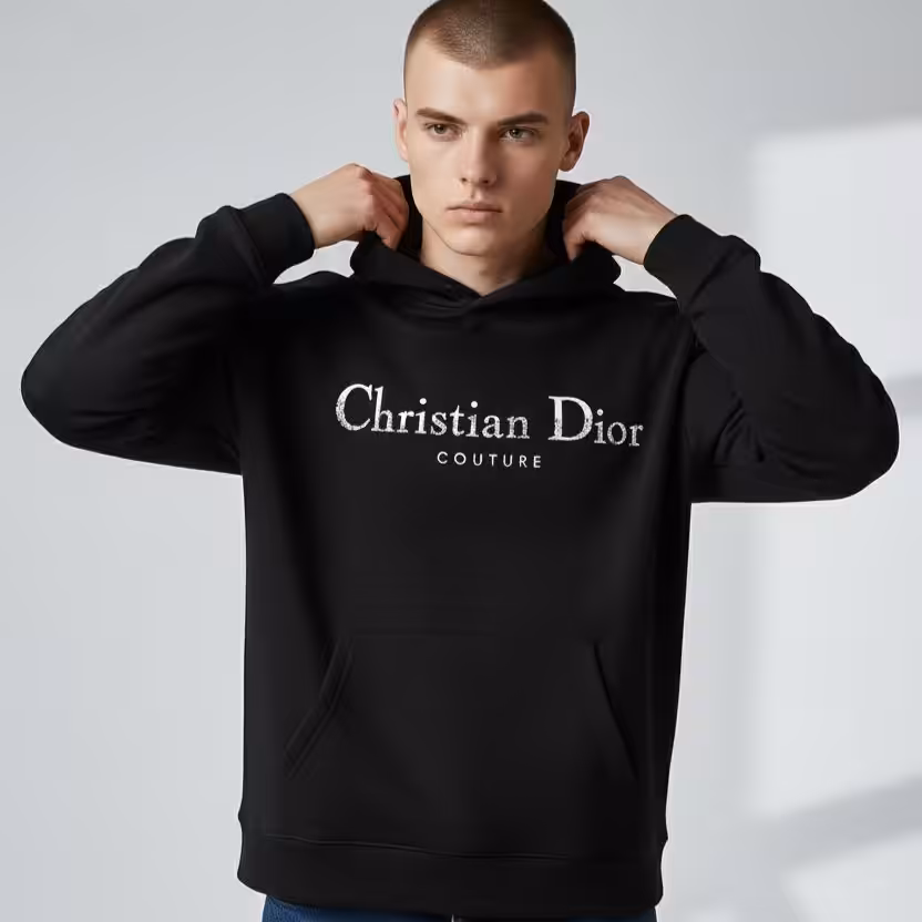 Christian Dior Couture Black Full Sleeve Men’s Hoodie
