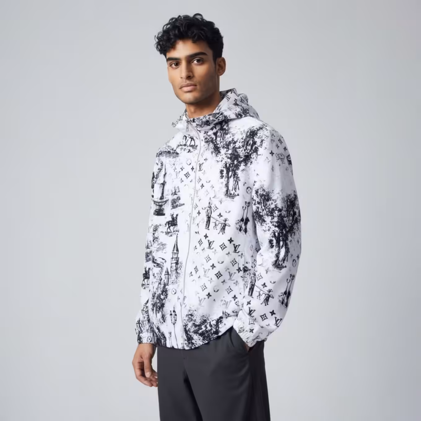 Louis Vuitton White Graphic Wind Cheater Jacket