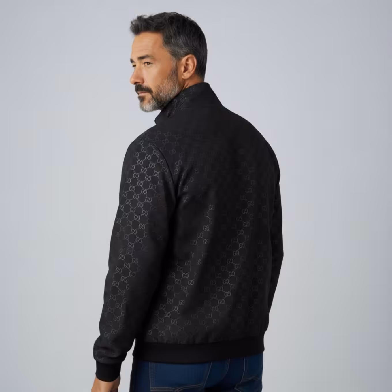 Gucci Embossed Black Wind Cheater Jacket