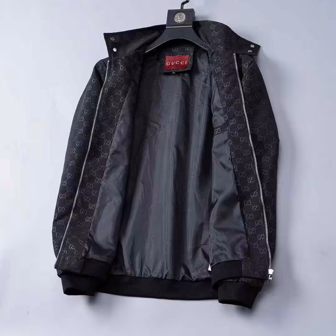 Gucci Embossed Black Wind Cheater Jacket