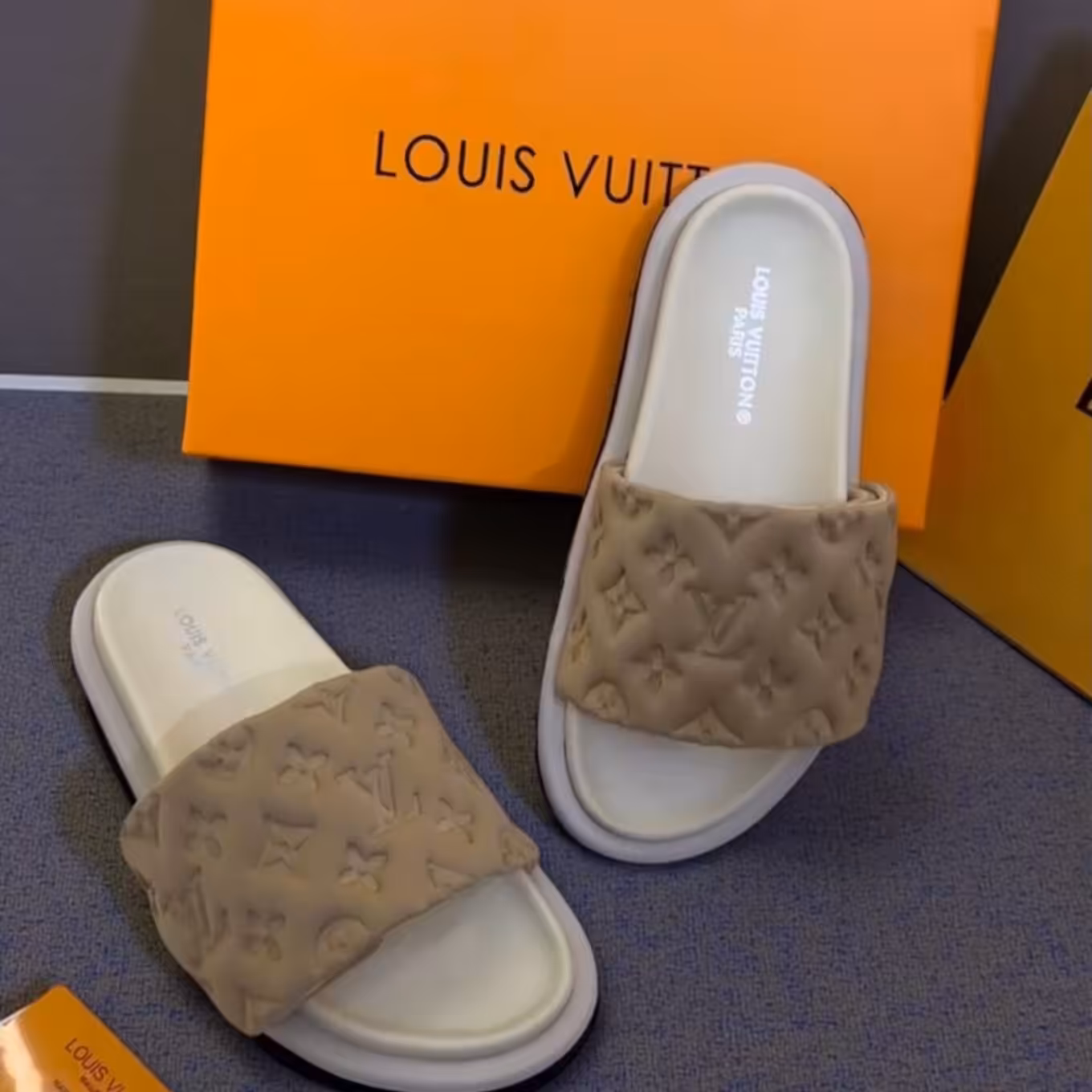 Louis Vuitton Pool Pillow Khaki Mule