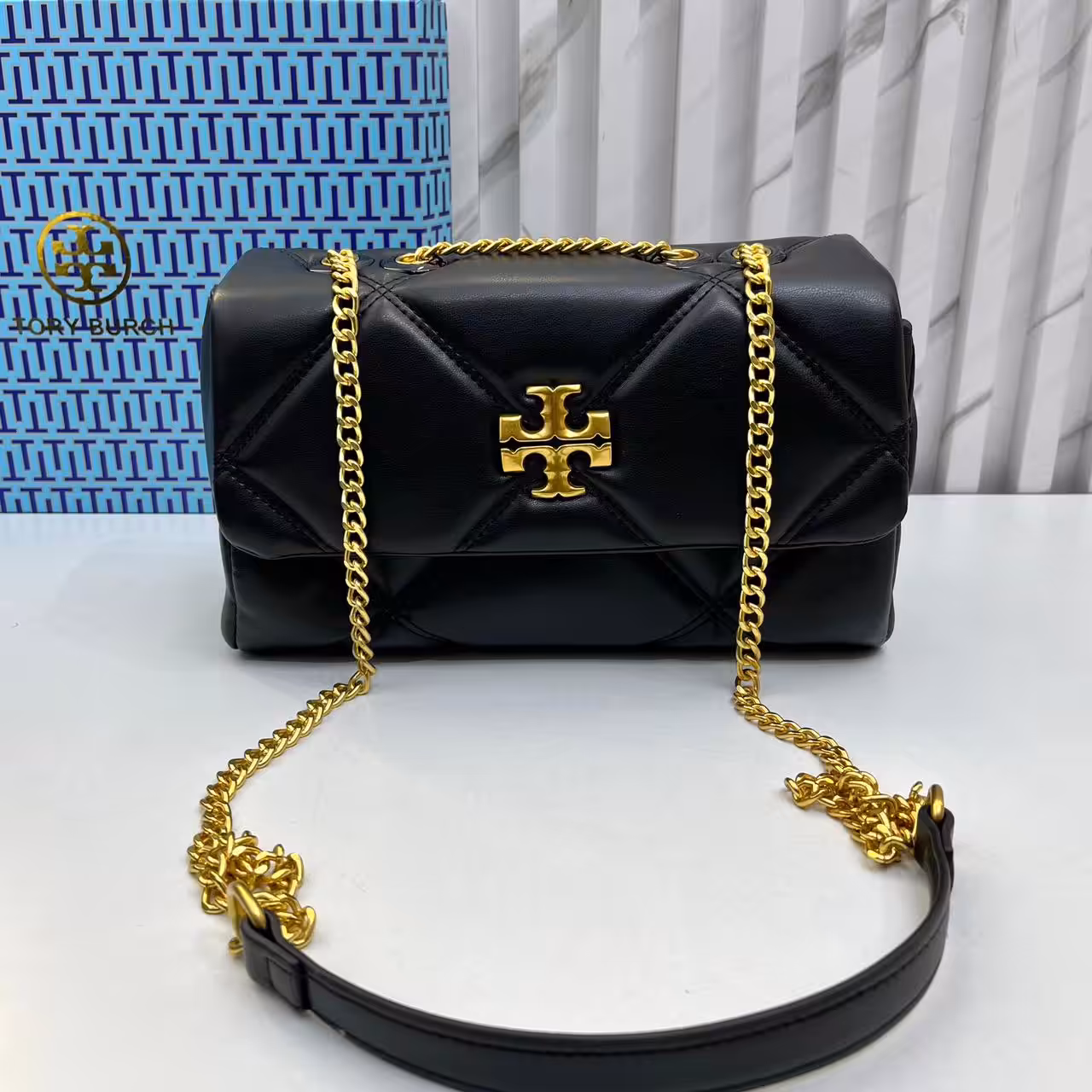 WhatsApp Image 2026-01-04 at 4.37.54 PM Tory Burch Diamond Kira Black Color Sling Bag (With Box)