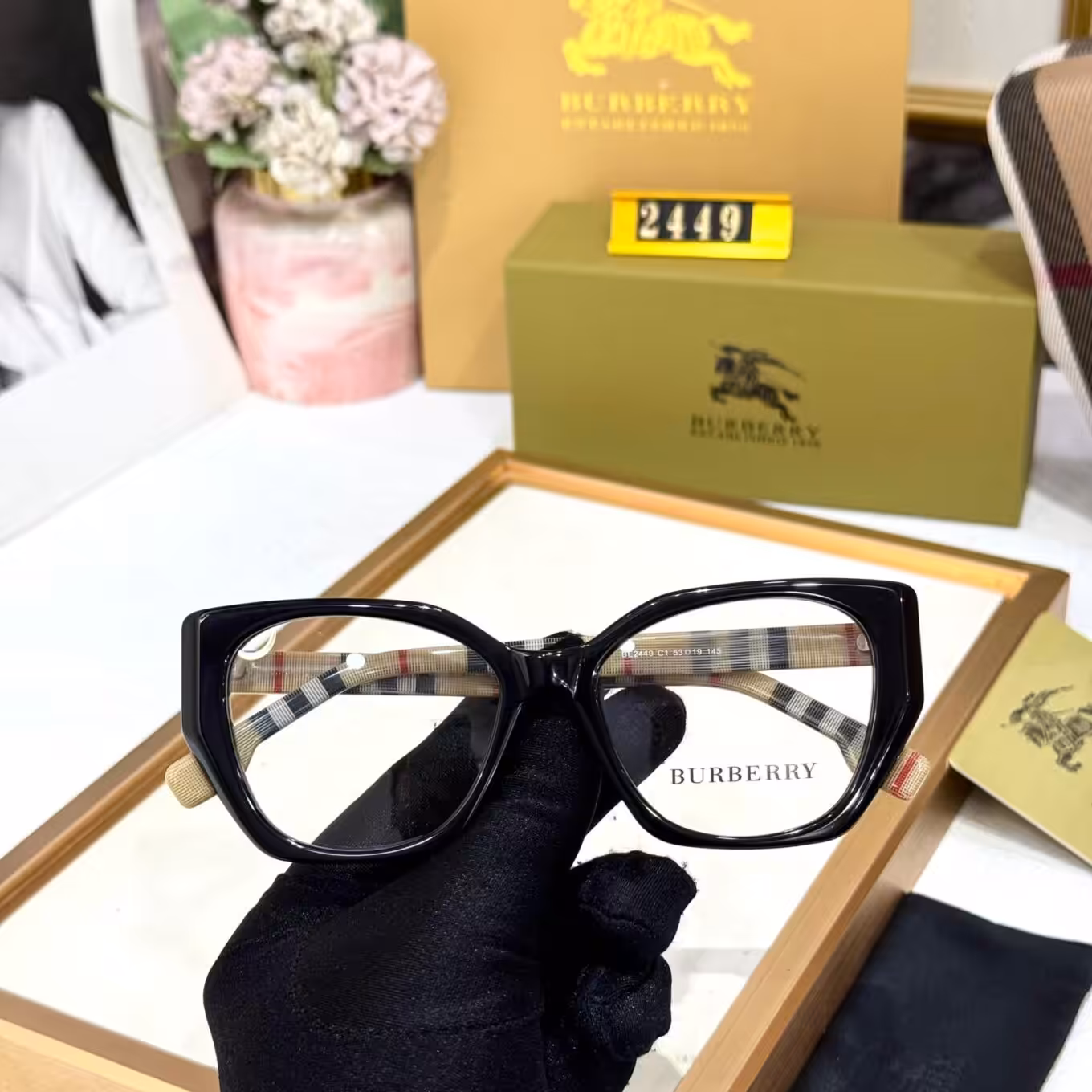 Burberry Black Square Eyeglass Frame