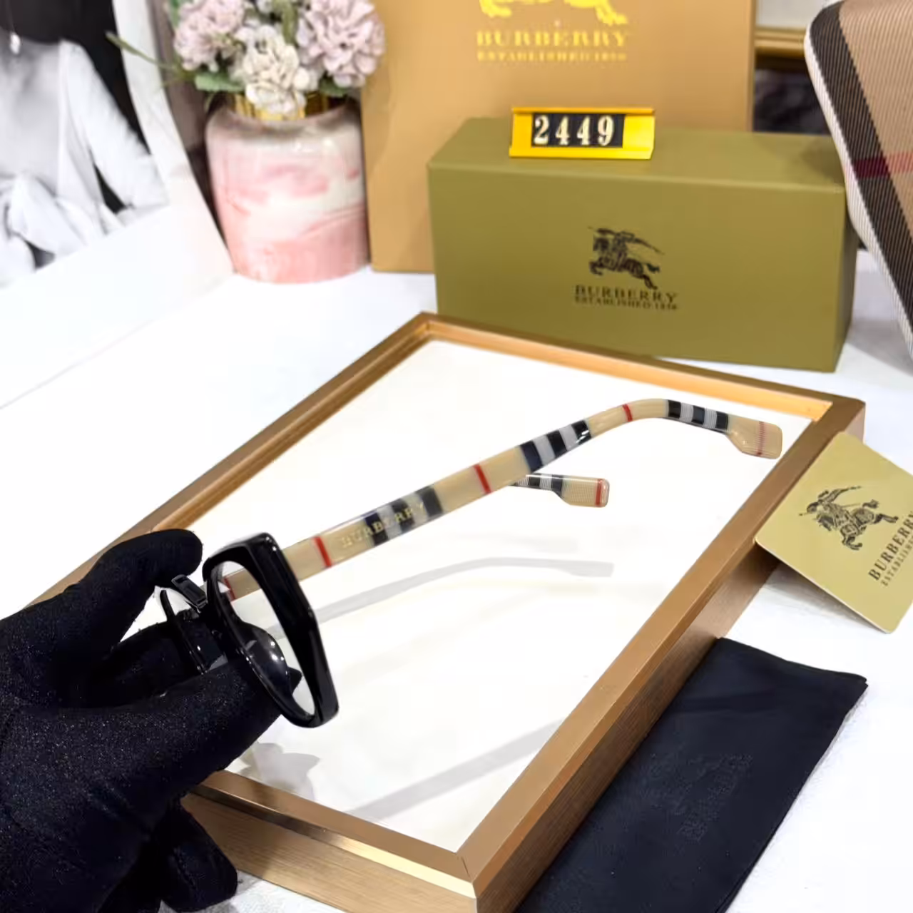 Burberry Black Square Eyeglass Frame