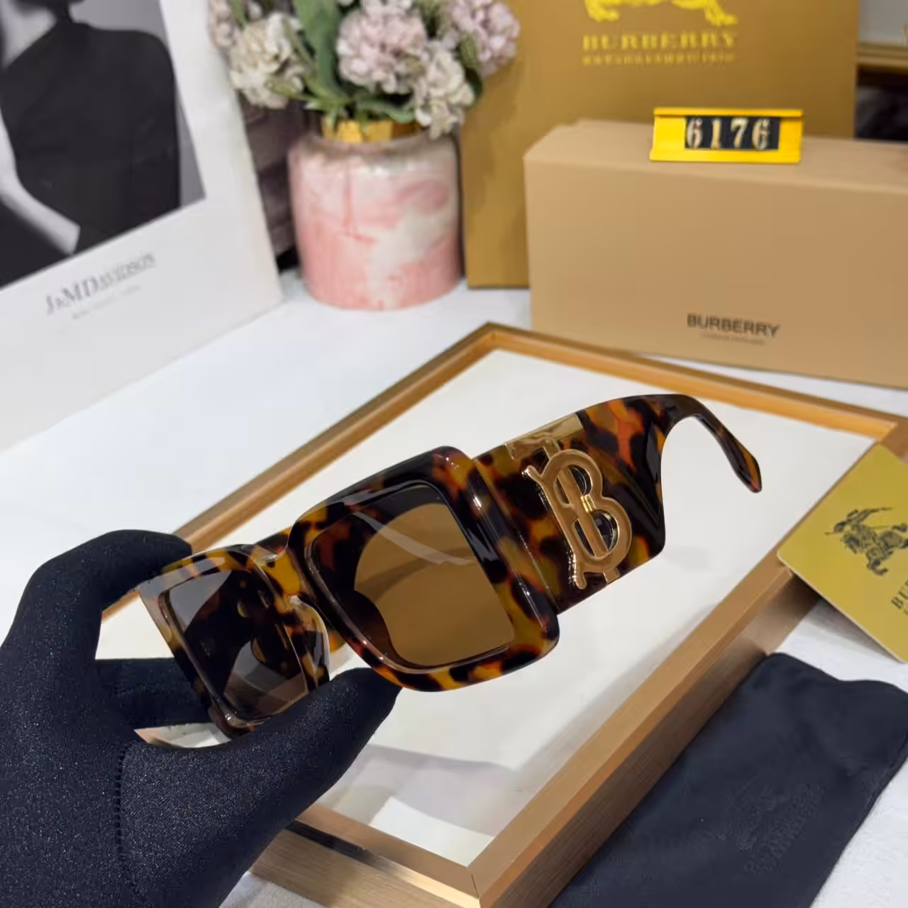 WhatsApp Image 2026-01-06 at 7.13.01 PM (1) Burberry Square Frame Tortoiseshell Sunglasses