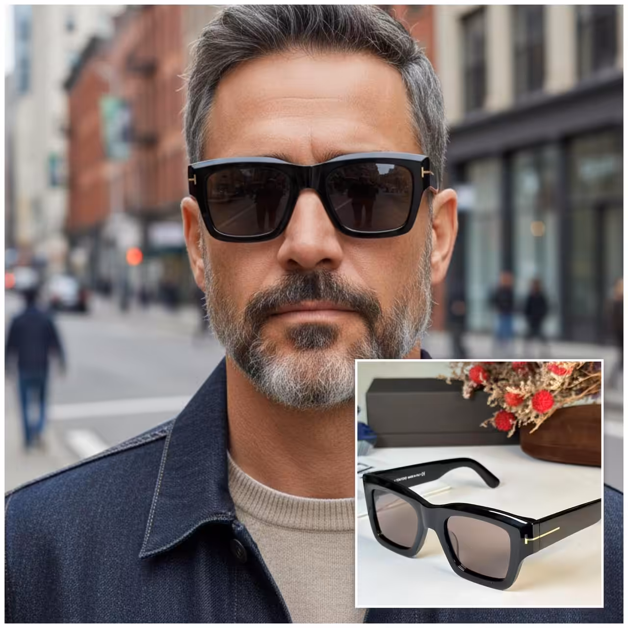 WhatsApp Image 2026-01-06 at 7.37.58 PM (1) Tomford Black Brown Tinted Square Premium Sunglasses