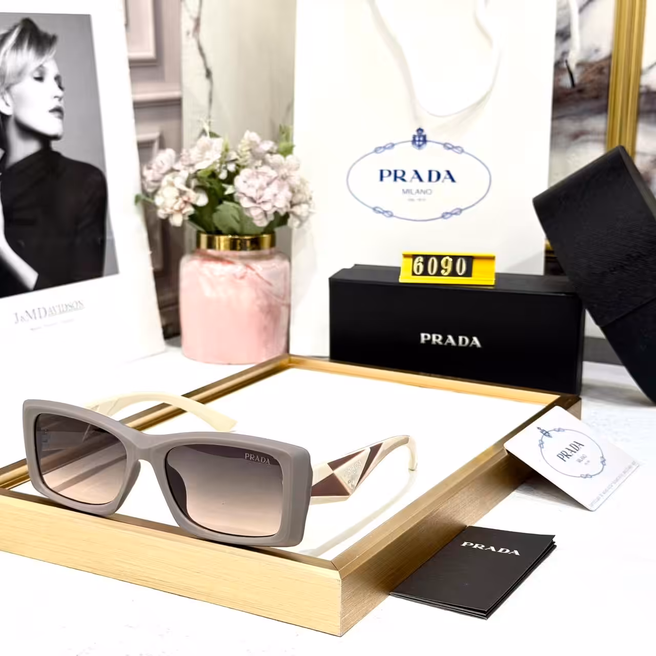 WhatsApp Image 2026-01-08 at 6.10.17 PM Prada Purple and Beige Square Unisex Sunglass