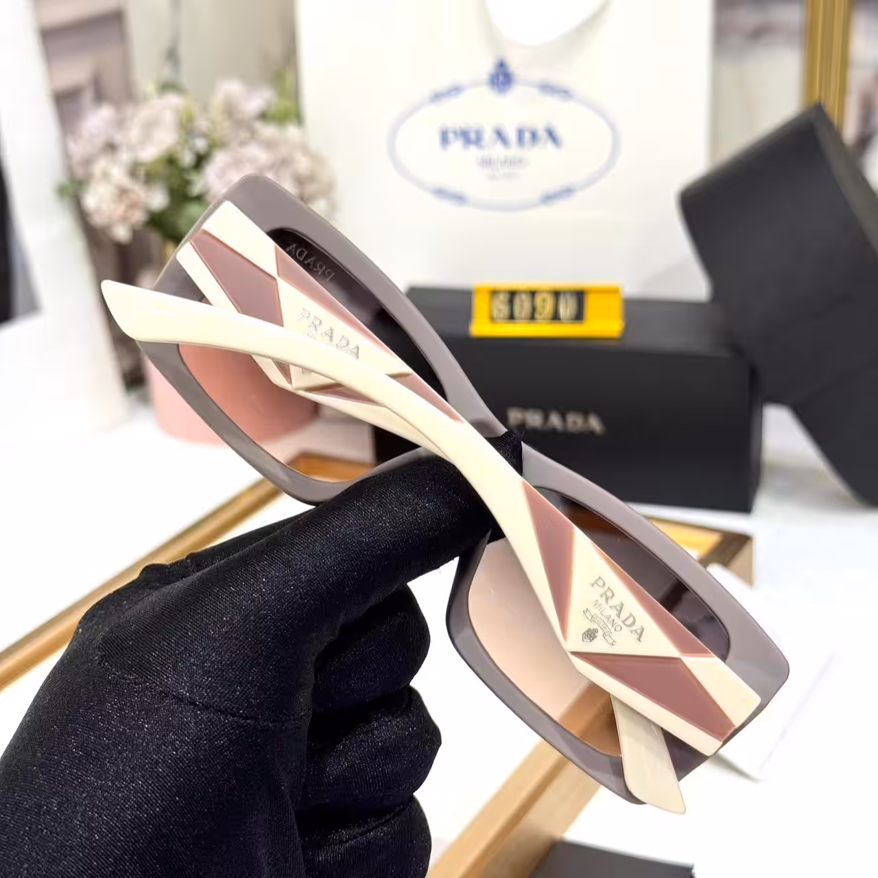 WhatsApp Image 2026-01-08 at 6.10.18 PM Prada Purple and Beige Square Unisex Sunglass