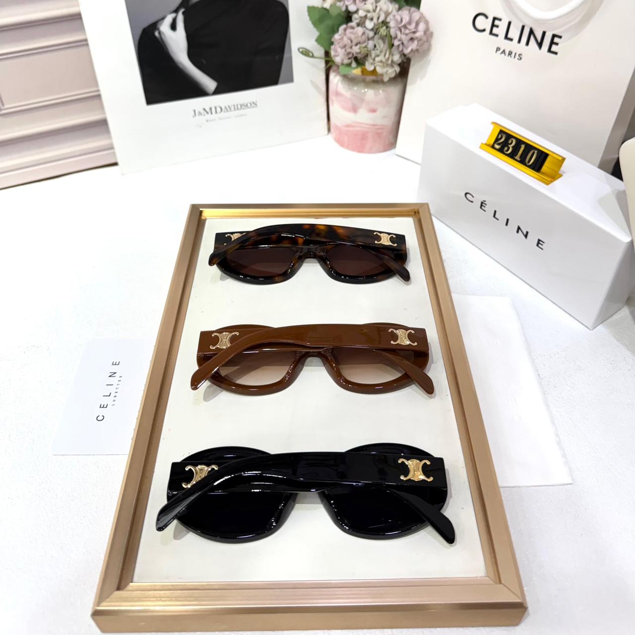 Celine Brown Oval Sunglasses
