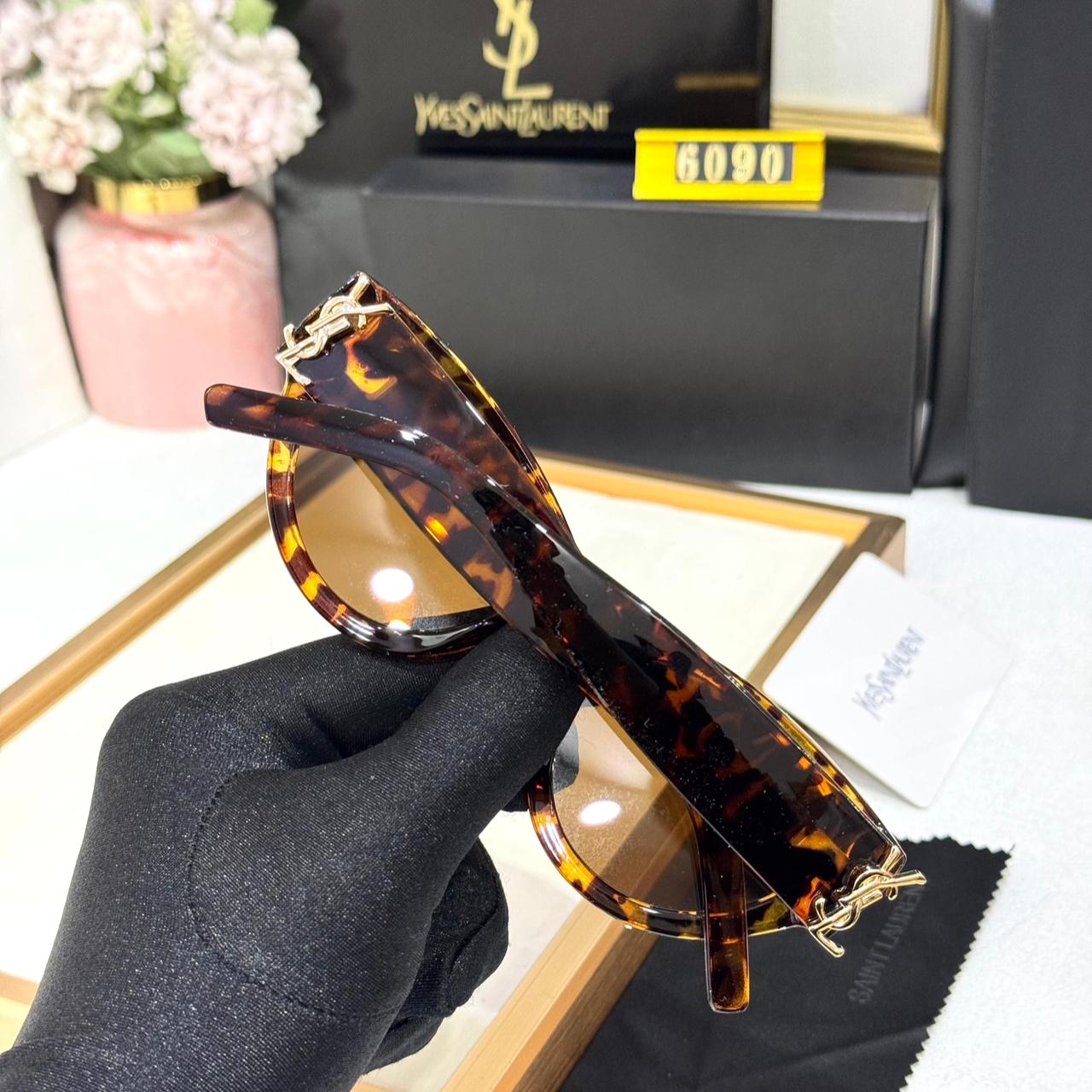 YSL Tortoiseshell Cat-Eye Sunglasses