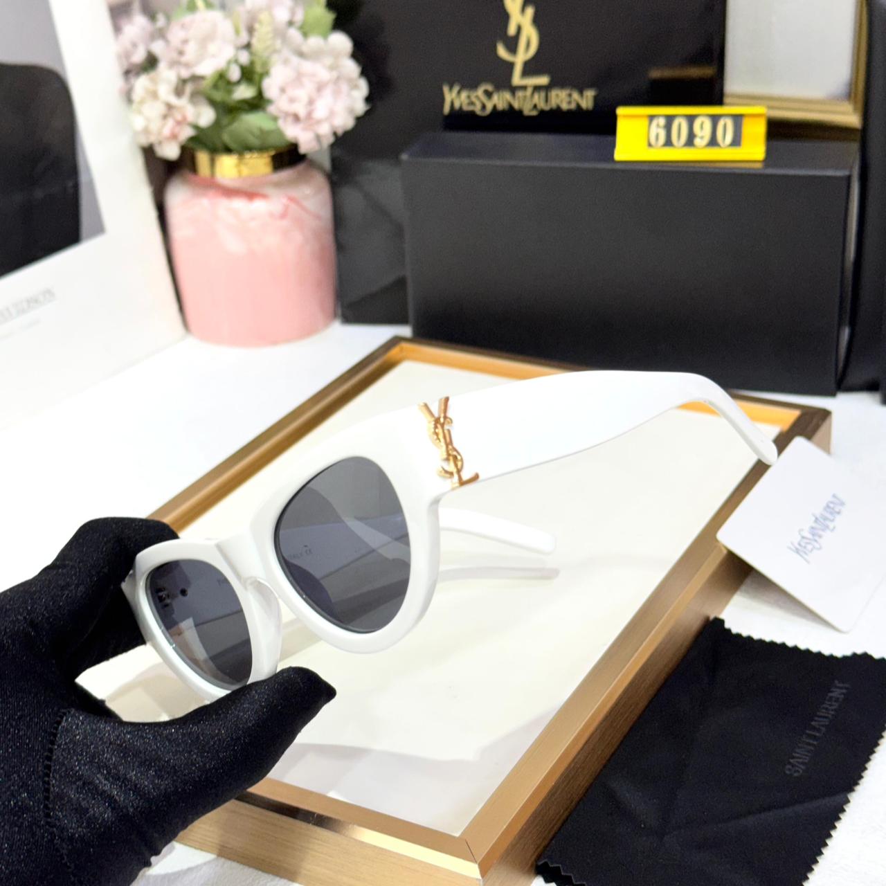 WhatsApp Image 2026-01-09 at 6.14.35 PM YSL Saint Laurent White Cat-Eye Women Sunglasses