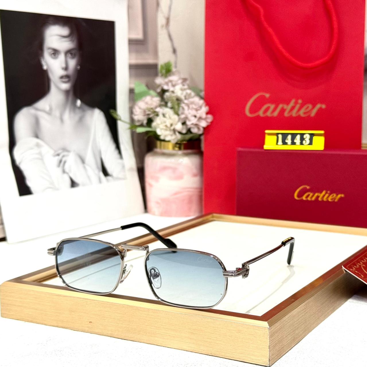 WhatsApp Image 2026-01-09 at 6.19.57 PM Cartier Silver Rectangular Sunglasses
