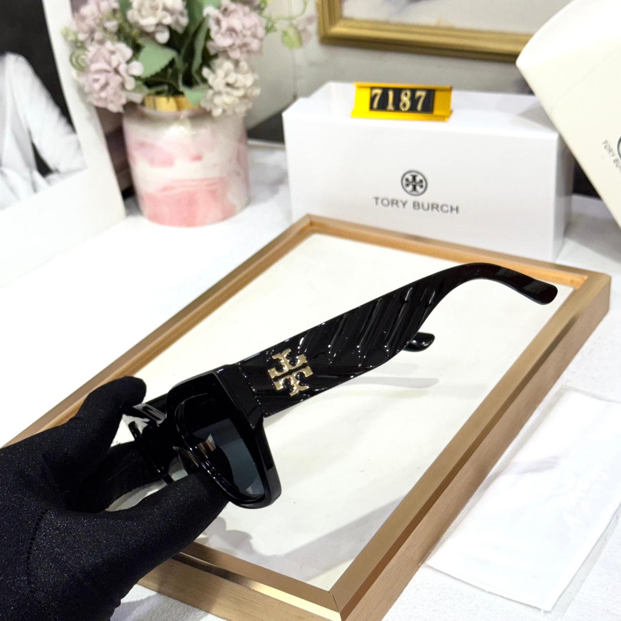 Tory Burch Tortoiseshell Square Black Women Sunglasses