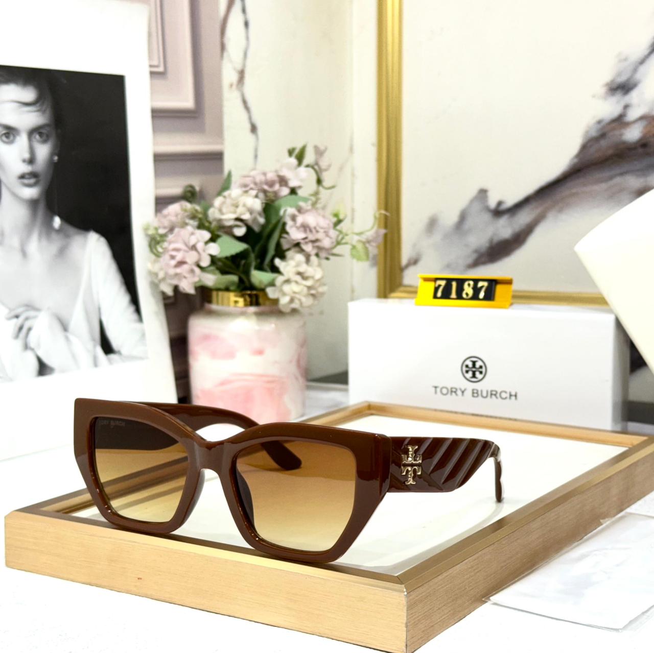 Tory Burch Tortoiseshell Square Brown Women Sunglasses