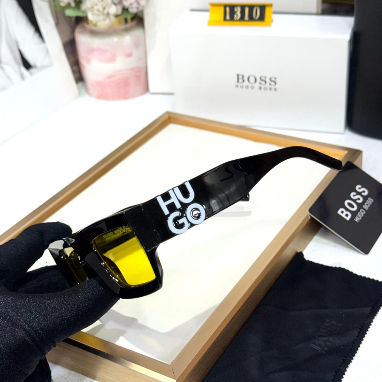 WhatsApp Image 2026-01-09 at 6.50.00 PM (1) Hugo Boss Wayfarer Yellow Black Glossy Men’s Sunglasses