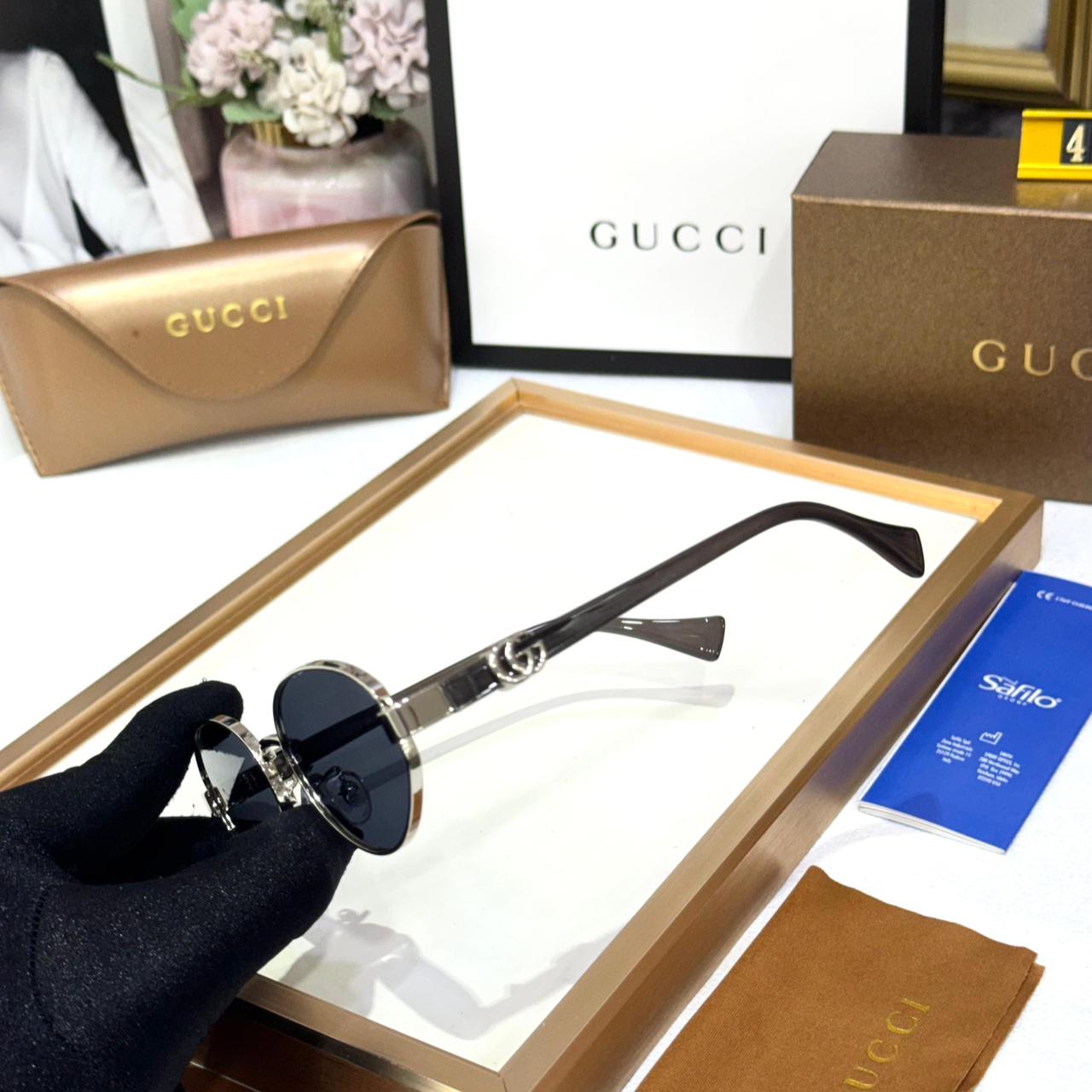 WhatsApp Image 2026-01-09 at 7.28.55 PM Gucci Silver Oval Unisex Sunglasses