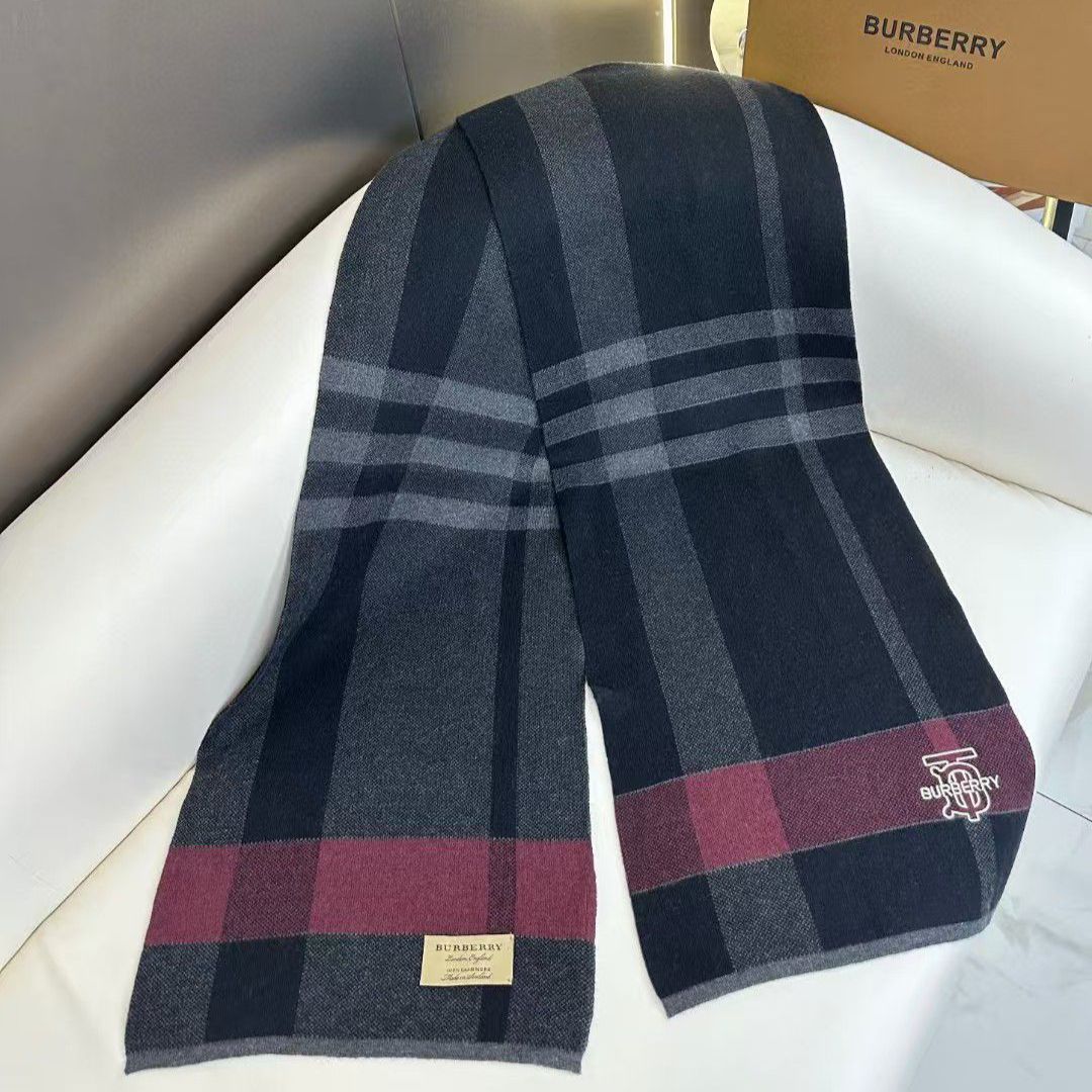 WhatsApp Image 2026-01-09 at 8.53.05 PM Burberry TB Check Black Maroon Unisex Muffler