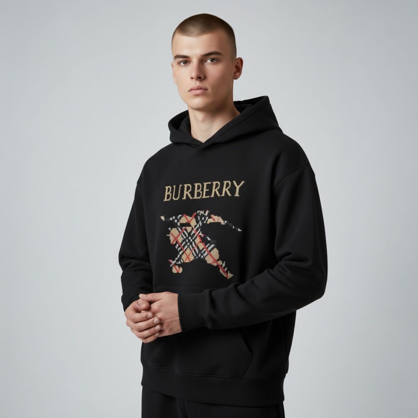 WhatsApp Image 2026-01-15 at 6.30.12 PM Burberry Knight Black Full Sleeve Men’s Hoodie