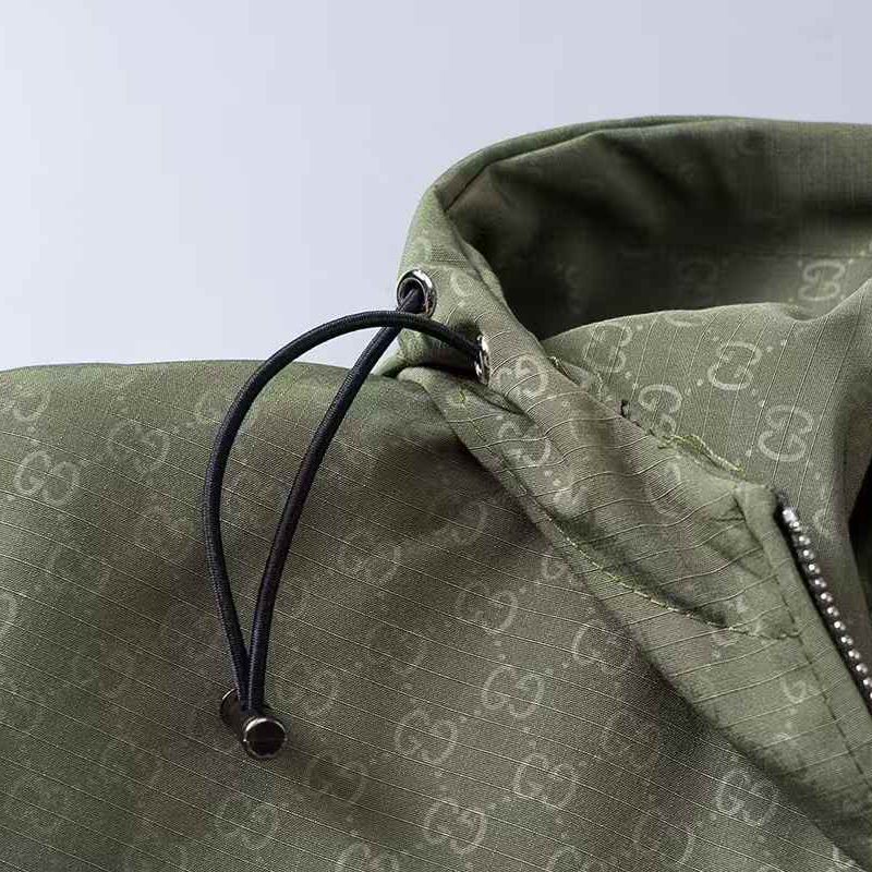 Gucci Green Embossed Wind Cheater Jacket