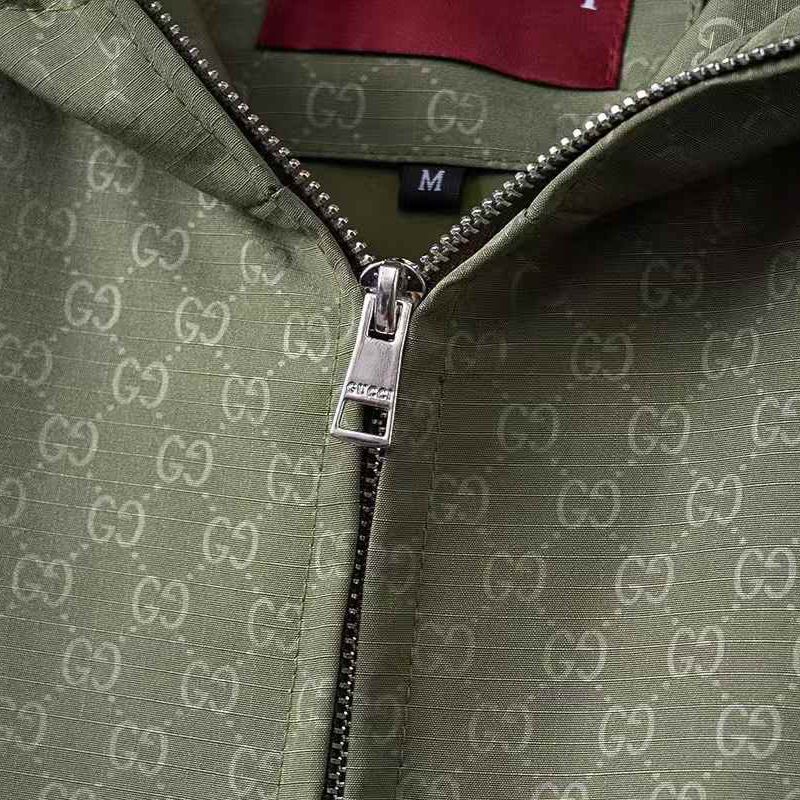 Gucci Green Embossed Wind Cheater Jacket