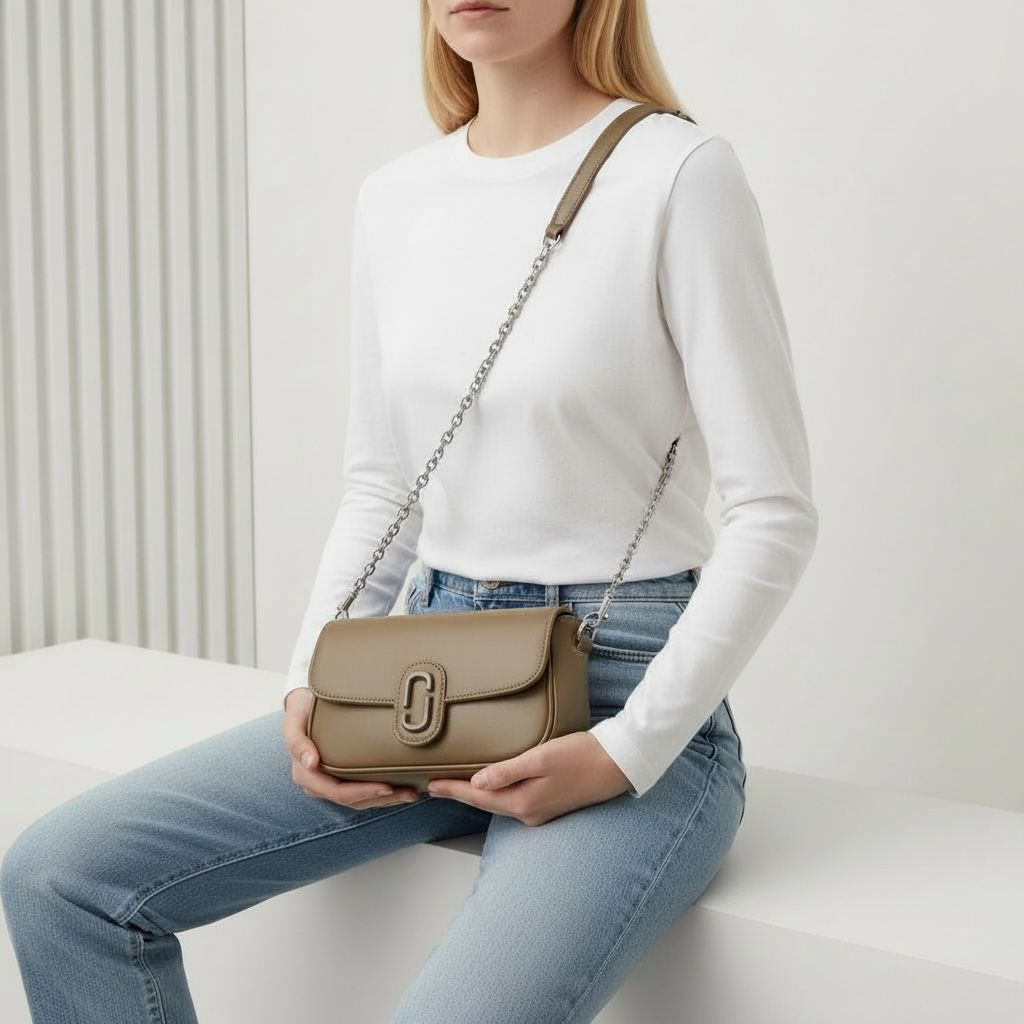 WhatsApp Image 2026-01-16 at 12.53.16 AM Marc Jacob The Clover Gray Color Sling Bag (With Box)