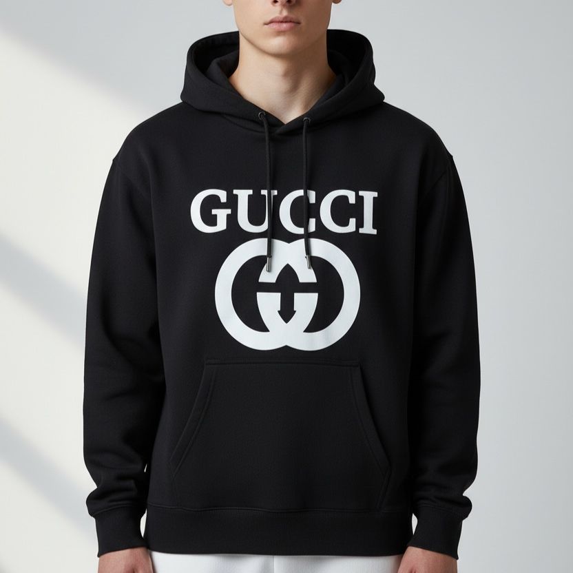 Gucci Interlocking Black Full Sleeve Men’s Hoodie