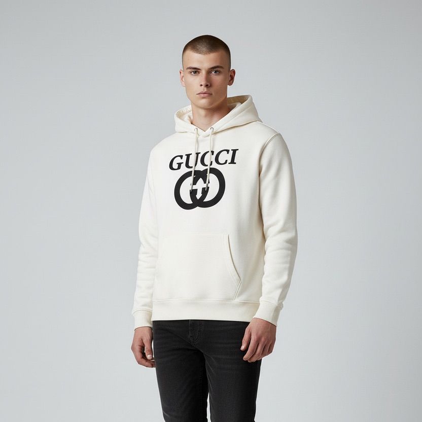 Gucci Interlocking White Full Sleeve Men’s Hoodie