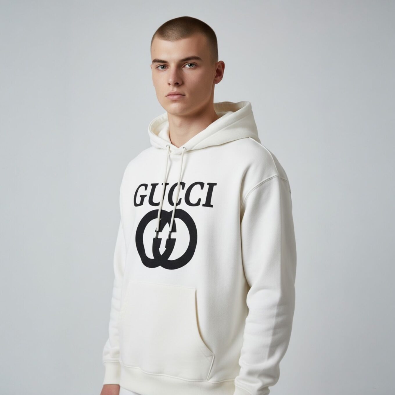 Gucci Interlocking White Full Sleeve Men’s Hoodie