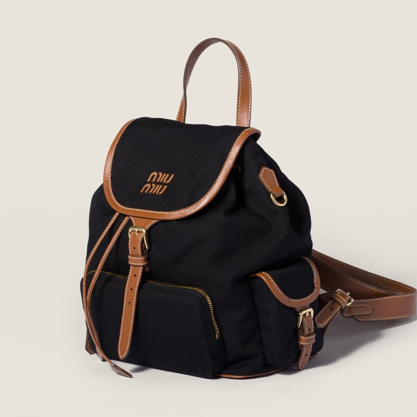 Miu Miu Black Canvas Backpack